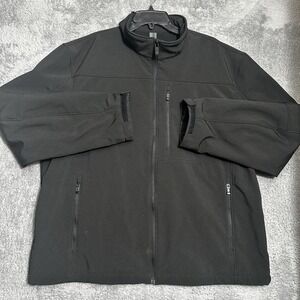 Weatherproof Jacket Mens 2XL Black Full Zip 3-Pockets Soft Shell Outdoor